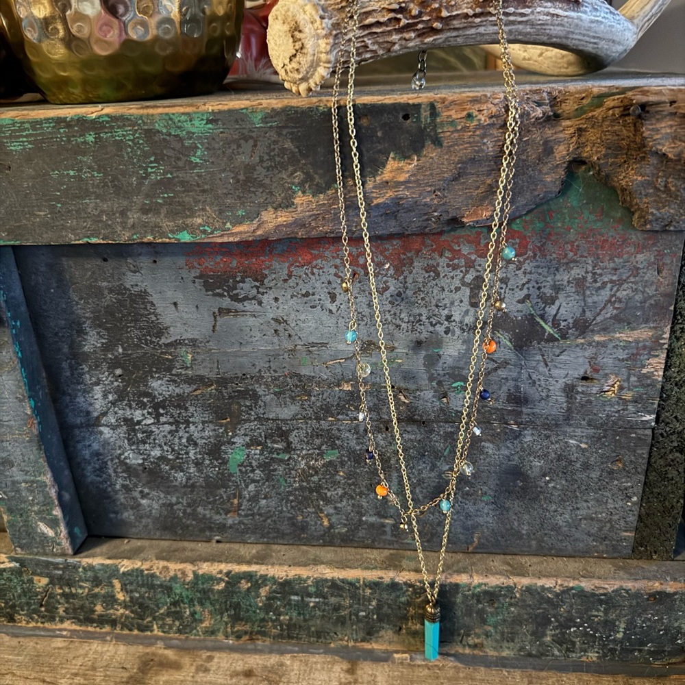 Spunky Gold Multi-Color Layered Necklace
